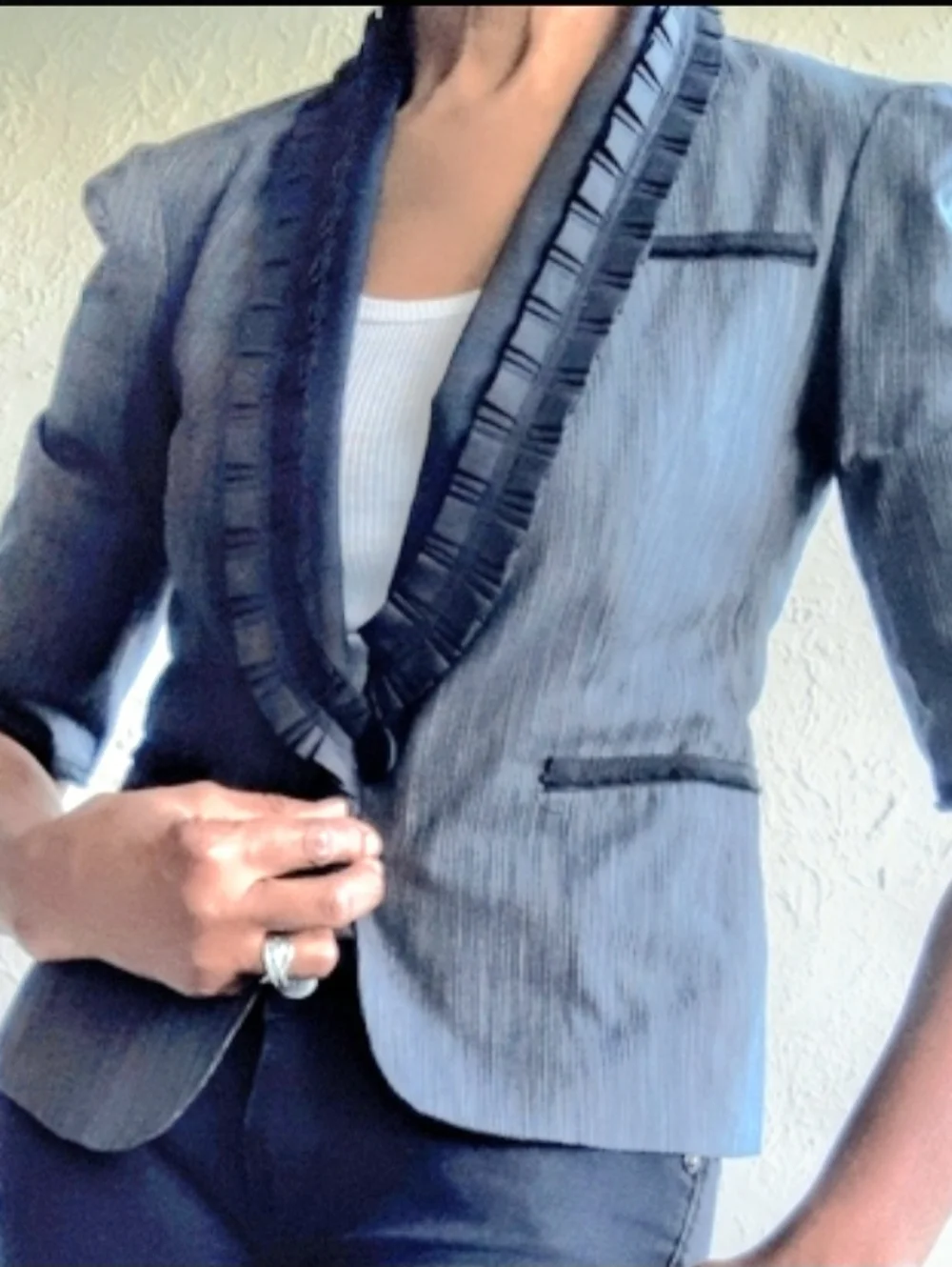 NWOT-Nanette Lepore Cotton & Linen Jacket - Picture 2 of 6